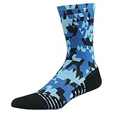 HUSO Men's Youth Novelty Printed Performance Crew Socks 1,3,4,6,7 pairs