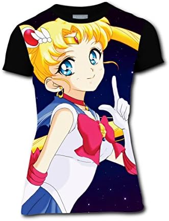 HELLOSHAO123 Sailor Super Light Moon Womens Leisure T Shirt 3D Printed Tees Tops Gifts XXL
