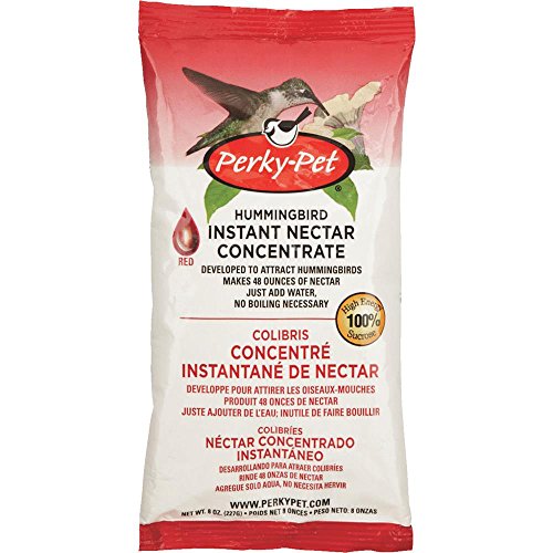 Perky-Pet Hummingbird Nectar Concentrate for Hummingbird Feeders - 8 oz Powder - Makes 48 fl oz Nectar - 240SF - Attract and Feed Humming Birds