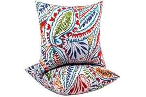 XXPILOS Outdoor Throw Pillows - Decorative Pillows with Insert Included Set of 2 Outdoor Pillows for Patio Furniture 18x18 Inch