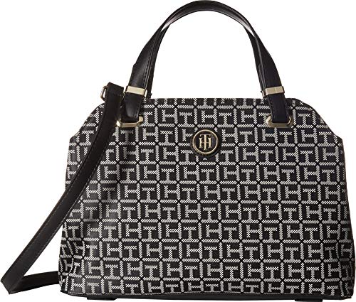 Tommy Hilfiger Women's Geneva Convertible Satchel Black/White One Size