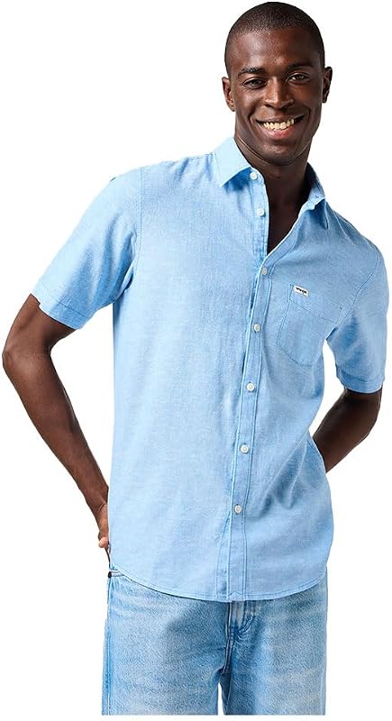 - Camisa Hombre - Corte Regular - SS 1 Pkt Shirt - Pacific Blue
