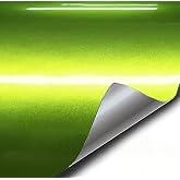 VViViD XPO Gloss Metallic Viper Lime Green Vinyl Car Wrap Film DIY Easy to Install No-Mess (1ft x 5ft)