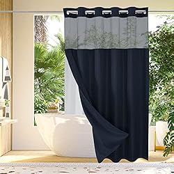 Gibelle Long Shower Curtain 72x80, Waffle Weave