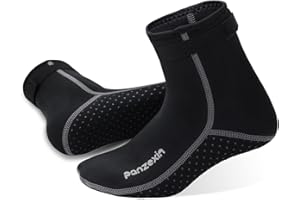 Panzexin 3mm Neoprene Diving Socks, Wetsuit Socks Sand-Proof Scuba Snorkeling Fins Socks for Open Water Swimming