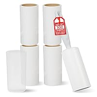 4X Extra Sticky Lint Roller with Dust Cover, Lint Rollers for Pet Hair, 300 Sheets Mega Value Set, Pet Hair Remover with 1 Upgraded Handle 5 Rollers, Portable Lint Remover for Clothes, Dog & Cat Hair