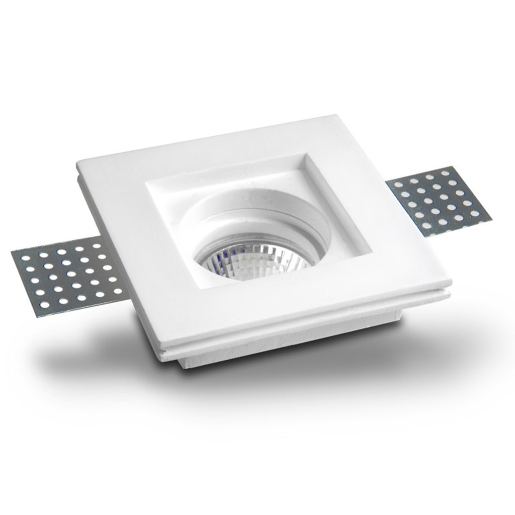 Eurekaled® - Slim Square Recessed CERAMIC Plaster Spotlight Holder for Countertops COD.PF1240