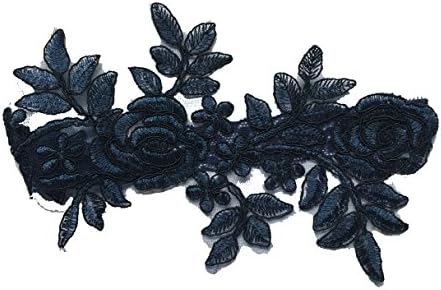 KENTSHILL Wedding Bridal Lace Flower Garter, Navy