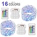 AYG 2 Set LED String Lights,Fairy String Lights Battery Operated Multi Color Changing Waterproof 8 Modes 100 LED 33foot Copper Wire Firefly Lights Remote Control for Garden Decorative Ornament