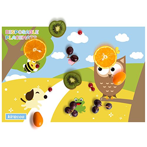 Disposable Placemats Baby Placemat for Restaurant, Extra Adhesive Sticks to Table, Kirecoo 60