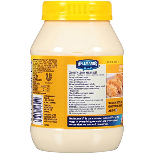 Hellmann's Mayonnaise Dressing Canola Cholesterol Free 30 oz Food