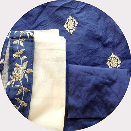 maa khodal fashion women's taffeta silk lengha choli (blue, free size)