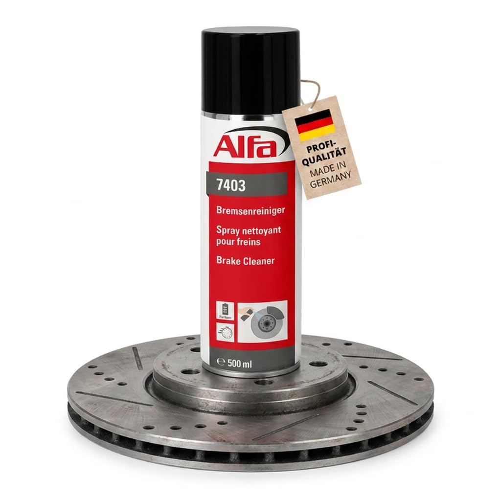 Alfa 1x Bremsenreiniger 500 ml Profi-Qualität Premium-Reiniger Bremsen Spray kraftvoll rückstandsfrei gegen Öle Fette Harze - Made in Germany 6
