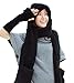 Tonwhar Womens Cute Winter Thick Warm Long Hooded Scarf with Mittens (Black)
