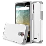 ZTE Sonata 3 Case, RANZ Grey with White Hard Impact Dual Layer Shockproof Bumper Case For ZTE Sonata 3 / ZTE Prestige / ZTE Avid Plus / ZTE Chapel / ZTE Maven 2