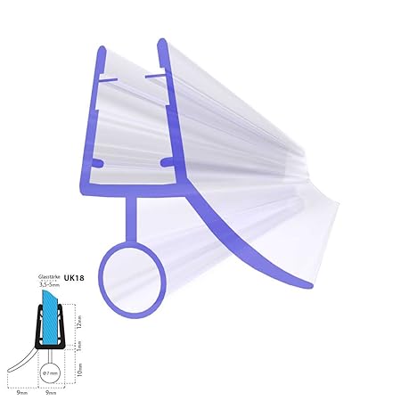 STEIGNER Duschdichtung, 80cm, Glasstärke 3,5/ 4/ 5 mm, Gerade PVC Ersatzdichtung für Dusche, UK18