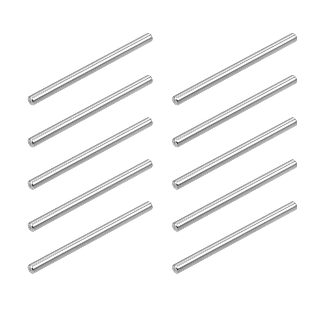 sourcing map 10Pcs 4mm x 60mm Dowel Pin 304 Stainless Steel Pegs Support Shelves Silver Tone