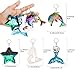 Yaomiao 18 Pieces Flip Sequin Mermaid Tail Keychains Reversible Dolphin Keychains Glitter Flip Star Keyring for Birthday Marine Party Supplies, 4 Styles