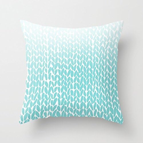 Teal Leaves Pillow Covers Decorative Throw Pillows Dorm Decor Pillowcase 18 x 18 for Teen Girls Back to School Gifts
