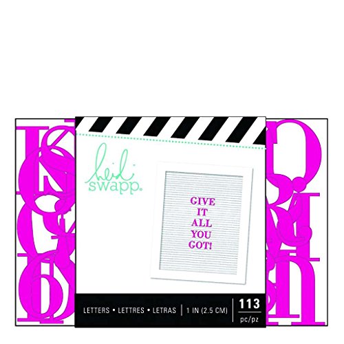 American Crafts Heidi Swapp Letterboard 113 Piece Alphabet Serif Pink