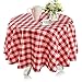 YEMYHOM Round Tablecloth 60 Inch Spill-Proof Oil-Proof Microfiber Table Cover Machine Washable Indoor Outdoor Circle Table Cloth for Spring Summer Party Picnic Camping (Red and White Checkered)