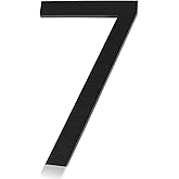 Frosted Matte Black Acrylic House Number 7 - Self Adhesive Address Numbers and Letters for Outside, Apartment Door, Farmhouse