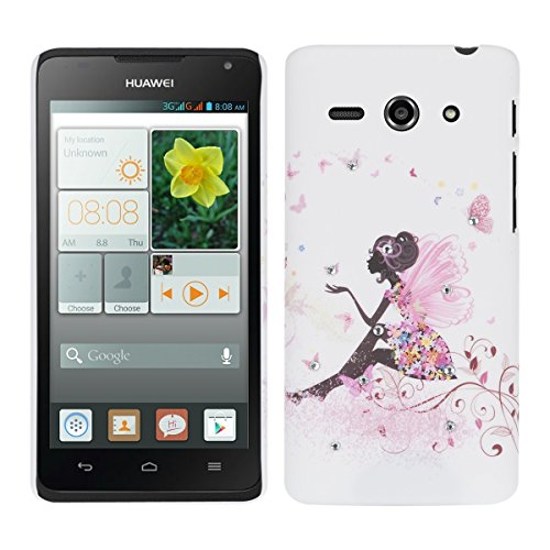 kwmobile Luxury rhinestone case for Huawei Ascend Y530 Design fairy girl multicolor dark pink white