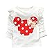 Cute Toddler Baby Girls Clothes Set Long Sleeve T-Shirt and Pants Kids 2pcs Outfits(White+Red,4T)