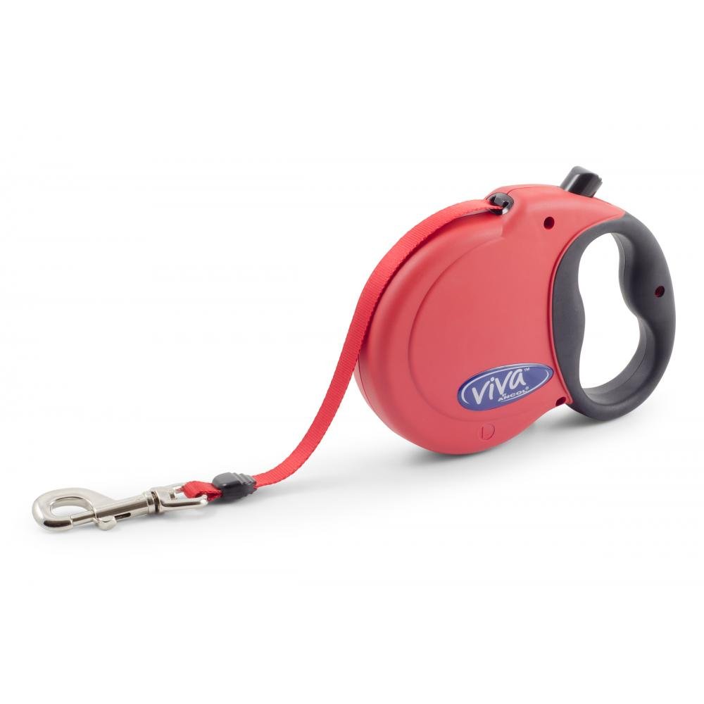 Ancol Viva Retractable 5m Tape Lead Red L