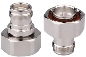 RFetomax 4.3/10 Mini Din Female to 7/16 Din Male Low PIM 160dBc Adapter 4.3-10 Mini Din Female to L29 Male Adaptor(7/16 Male to 4.3/10 Female Pack 2)