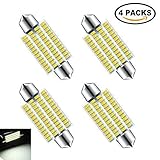 4Pcs 800 Lumens Super Bright 42mm Festoon Led Bulb,48-EX Chipsets 569 578 211-2 212-2 DE3423 DE3425 Led Bulb for Dome lights, Xenon White...