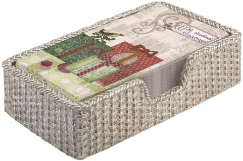 October Hill Guest Towel Caddy, Basket Weave Silver