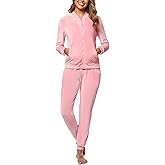 Totatuit Velour Tracksuit Womens Sweatsuit Set Long Sleeve Zip Up Jacket & Drawstring Sweatpants Outfit