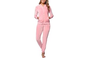 Totatuit Velour Tracksuit Womens Sweatsuit Set Long Sleeve Zip Up Jacket & Drawstring Sweatpants Outfit