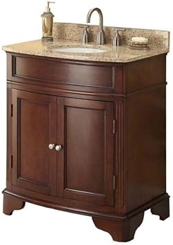Pegasus 31 In W X 35 In H X 20 In D Vanity In Cherry With Marble Vanity Top In Cream And White Basin Bathroom Vanities Amazon Com