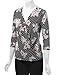 WT1225 Womens V Neck 3/4 Sleeve Wrap Front Top L Black