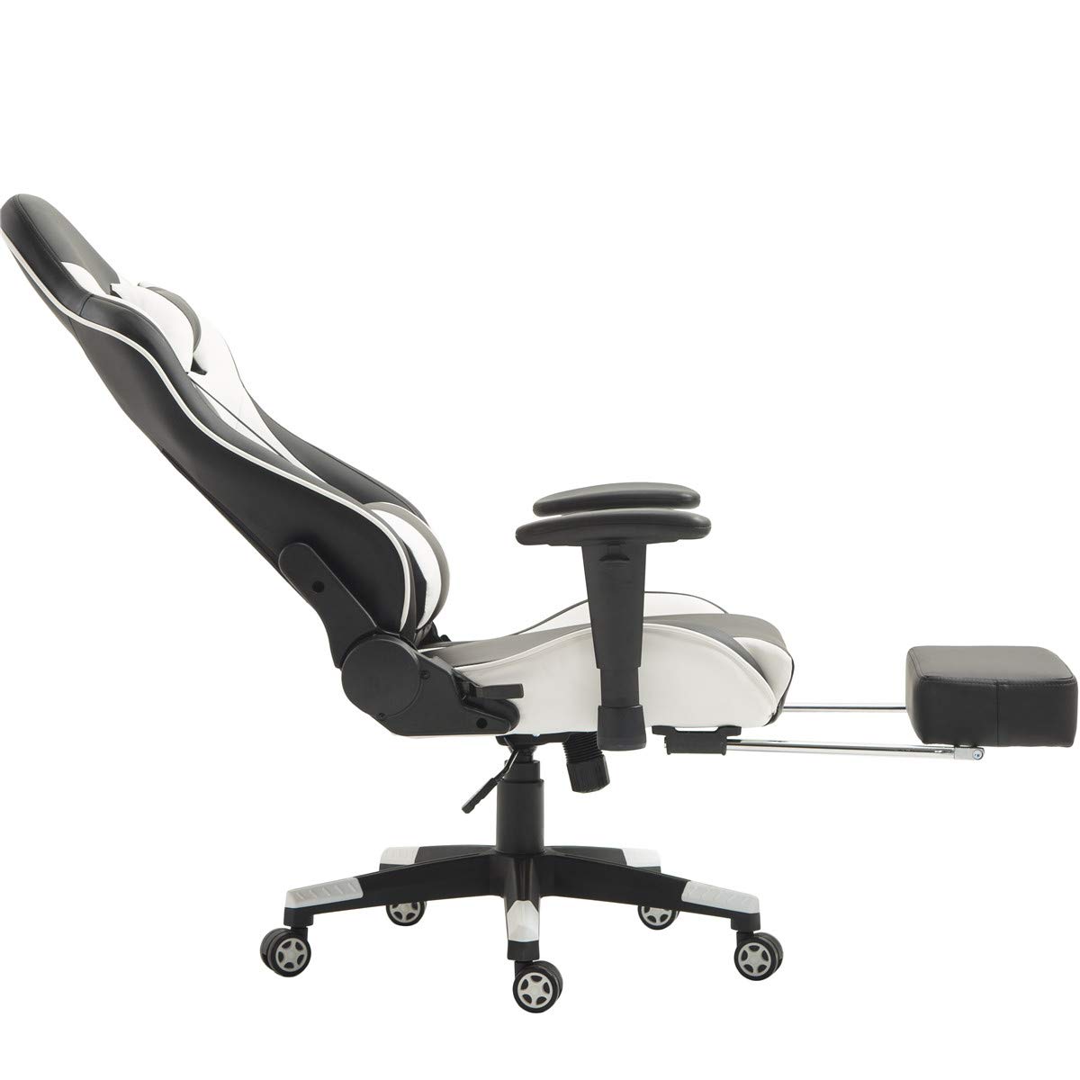 Noir Blanc Repose Pieds Auto Et Moto Tiigo Chaise Gamer Fauteuil