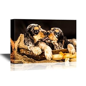 Dogs Breeds Canvas Wall Art - English Cocker Spaniel - Gallery Wrap Pet Art for Modern Home Art | Ready to Hang - 12x18 inches