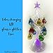 BANBERRY DESIGNS Glass Christmas Tree - LED Lighted Silver Glitter Tree with 12 Colorful, Removable Ball Ornaments - 8 1/4