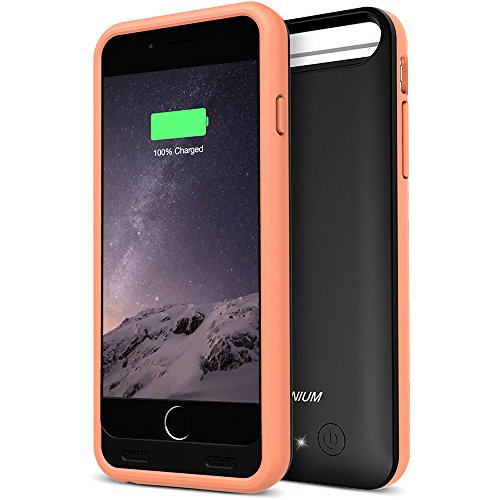 iPhone 6S Battery Case, iPhone 6 Battery Case, Trianium Atomic S Portable Charger for Apple iPhone 6 6S Battery Charging Case [Black/Orange]- 3100mAh External Juice Power Bank Charger[MFI Certified]