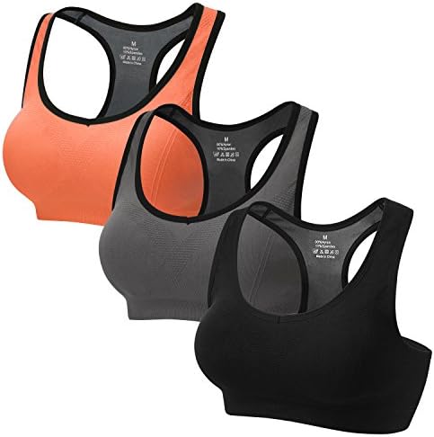 STENFFY Racerback Sports Bras Activewear Medium High Impact For Fitness Workout Yoga Gym 3 Packs