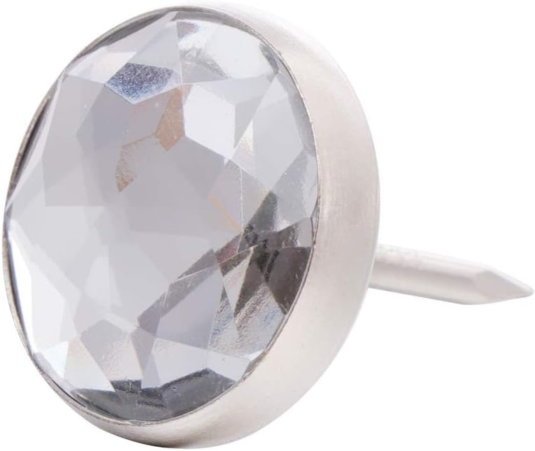 ULTNICE 100pcs Crystal Head Upholstery Nails Tacks Decorative Sofa Furniture Tacks