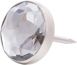 ULTNICE 100pcs Crystal Head Upholstery Nails Tacks Decorative Sofa Furniture Tacks