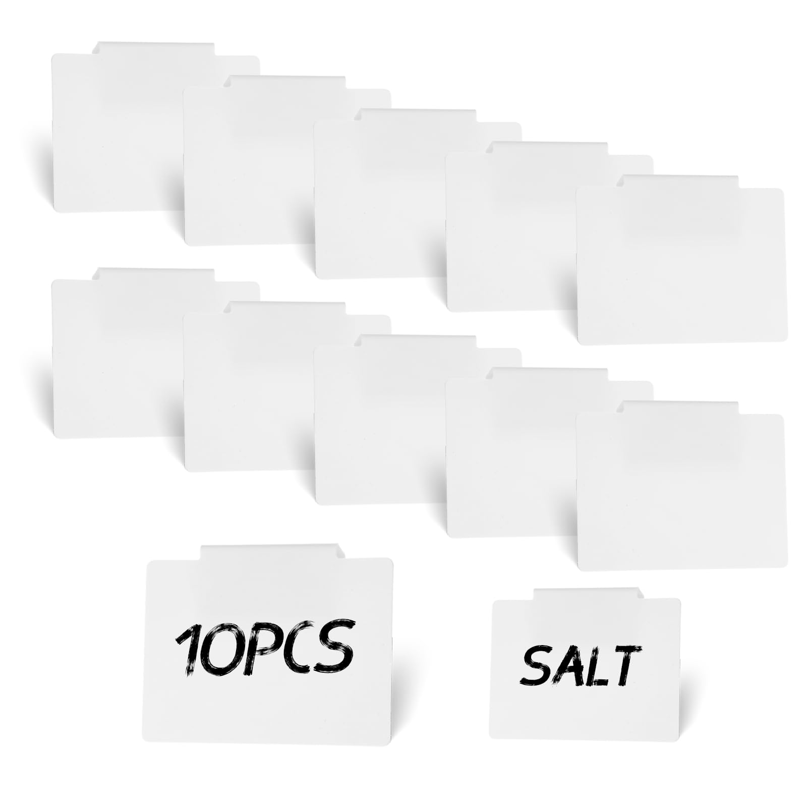 Photo 1 of 10Pcs Basket Labels Clip on Set, Removable Basket Label, Plastic Basket Bin Label Clip for Storage Bins Kitchen Pantry Baskets, Box Laundry Organization(White)