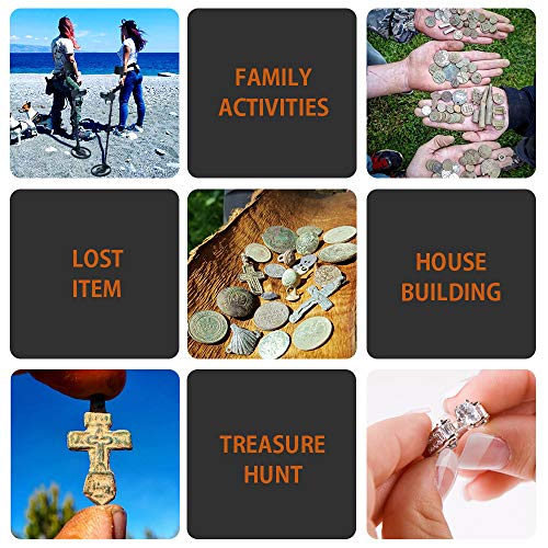 Metal Detector - Professional Metal Detector with LED Flash Indicators, Adjustable Waterproof Detectors (35- 45 inch) with Folding Shovel & Carrying Bag Audio Prompt Gold Metal Detector