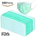 100 Pcs Disposable Surgical Flu Face Masks, 3-Ply Thicker Super Filter Pollen Dust and Bacteria, Anti allergy Dental Medical Procedure Mask (Green)