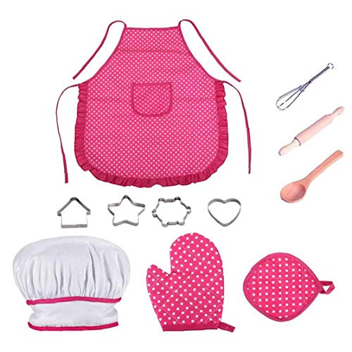 LjzlSxMF Chef-Set für Kinder Backschürze Set Kleinkind Spielküche verkleiden Kinder Chef Kostüm Rollenspiel für Kinder… – Bild 5