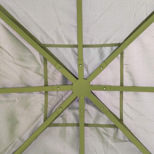 FDInspiration Grey 9.8 x 9.8 FT Steel Outdoor Gazebo Canopy Fabric Soft Top Backyard Awning Tent Patio Gazebo Shelter Sun Shade w/ 8 Ground Stake with Ebook - Thumbnail 6