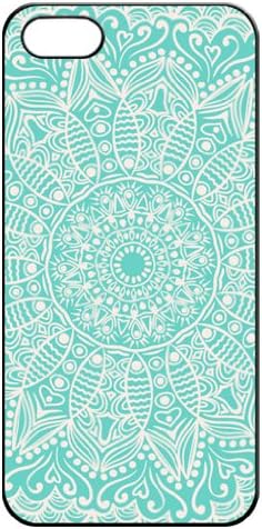 ChiChiC Iphone se Case, iphone 5 5s case, Iphone5 Iphone5s covers, plastic cases back cover skin protector,vintage mandala on teal background