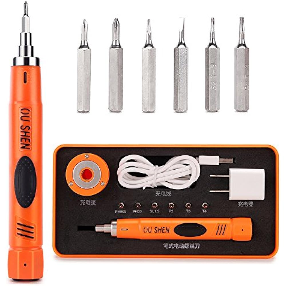 Electric Power Screwdrivers Precision Adjustable Torque Cordless Set 6